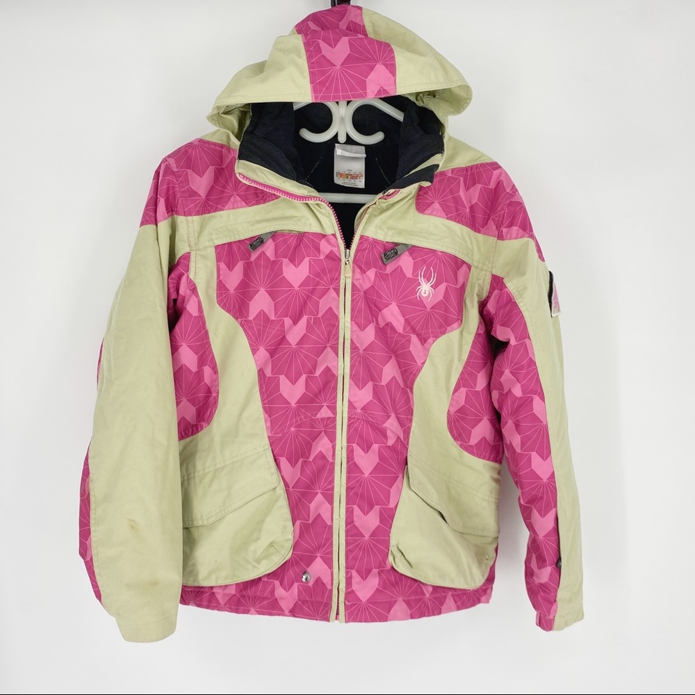 Spyder 3-in-1 Ski Snowboarding Winter Jacket Windproof Shell Youth 16 Pink